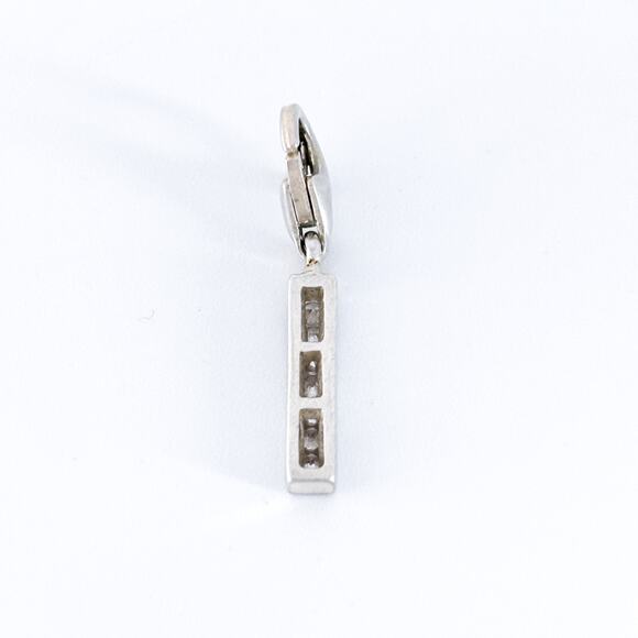 Vintage Sterling Silver 925 Cubic Zirconia Bar Drop Pendant - Picture 4 of 7